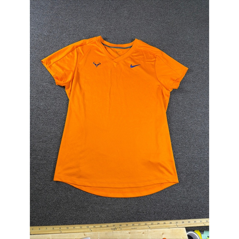 Nike Shirt Womens L CV2572-834 Orange Rafael Nadal Tennis Dri-FIT EUC